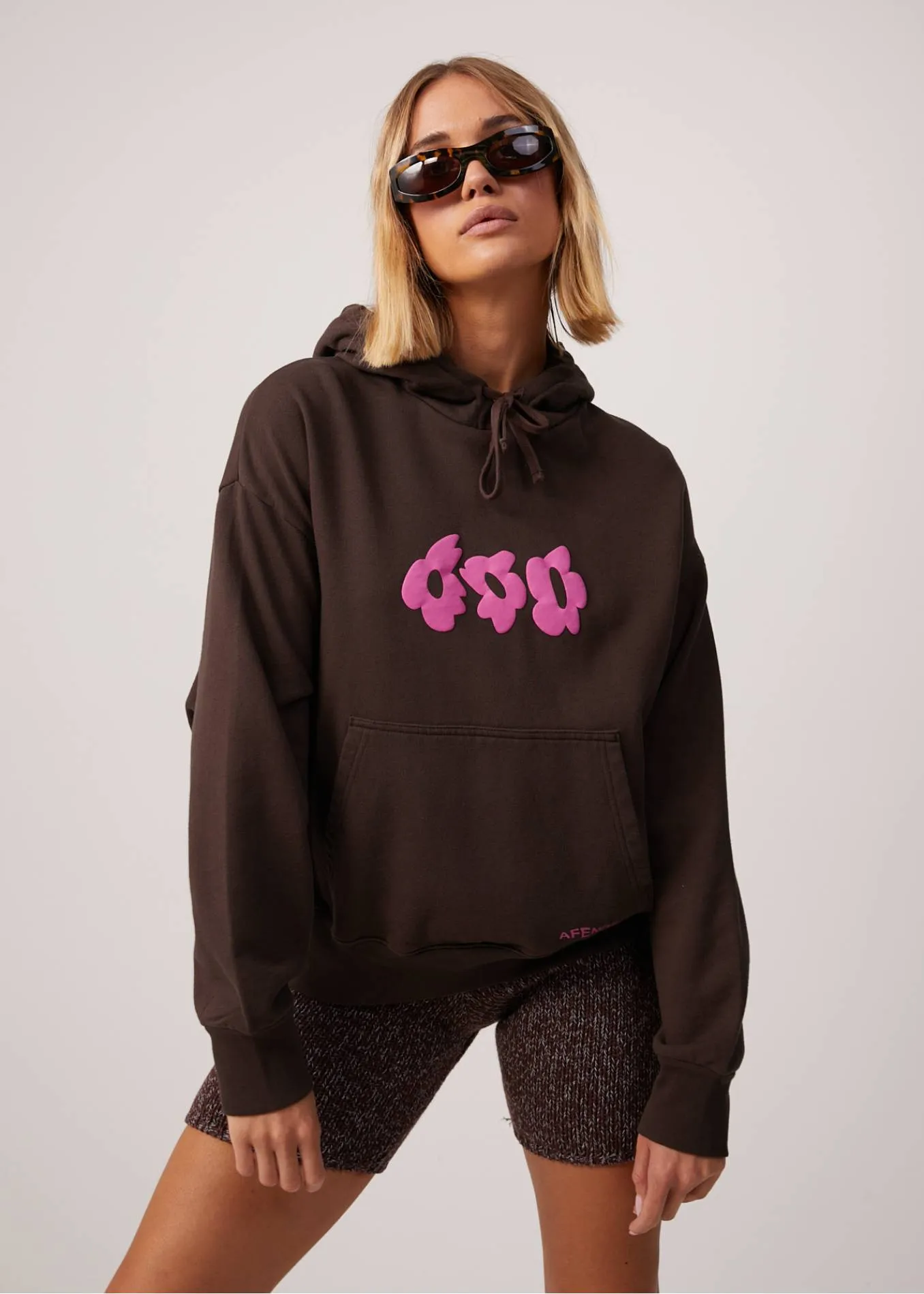 AFENDS Womens Digital Holiday - Floral Hoodie - Coffee sold by Afends