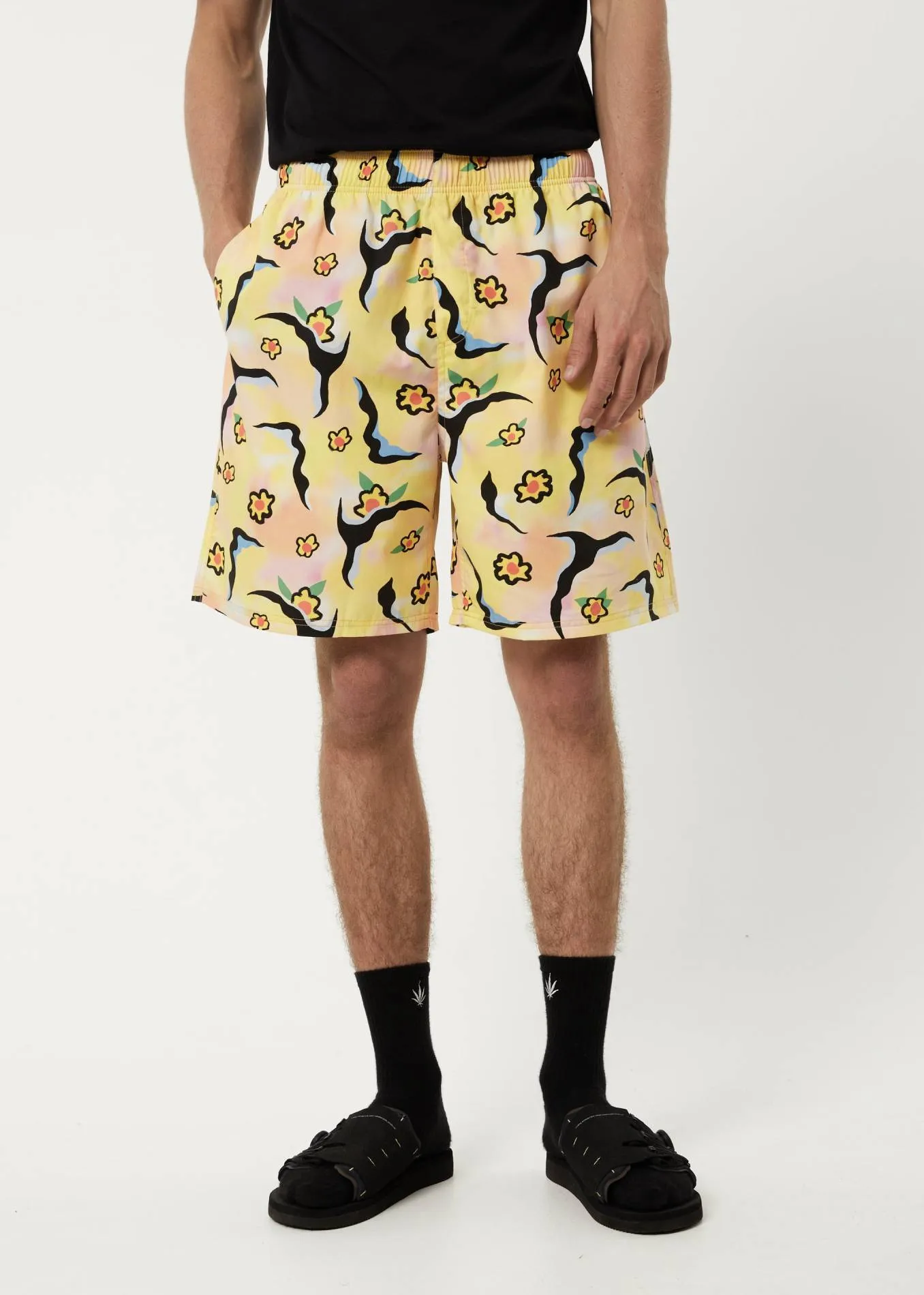 AFENDS Mens Flowers - Elastic Waist Shorts - Multi sold by Afends product image thumbnail 2