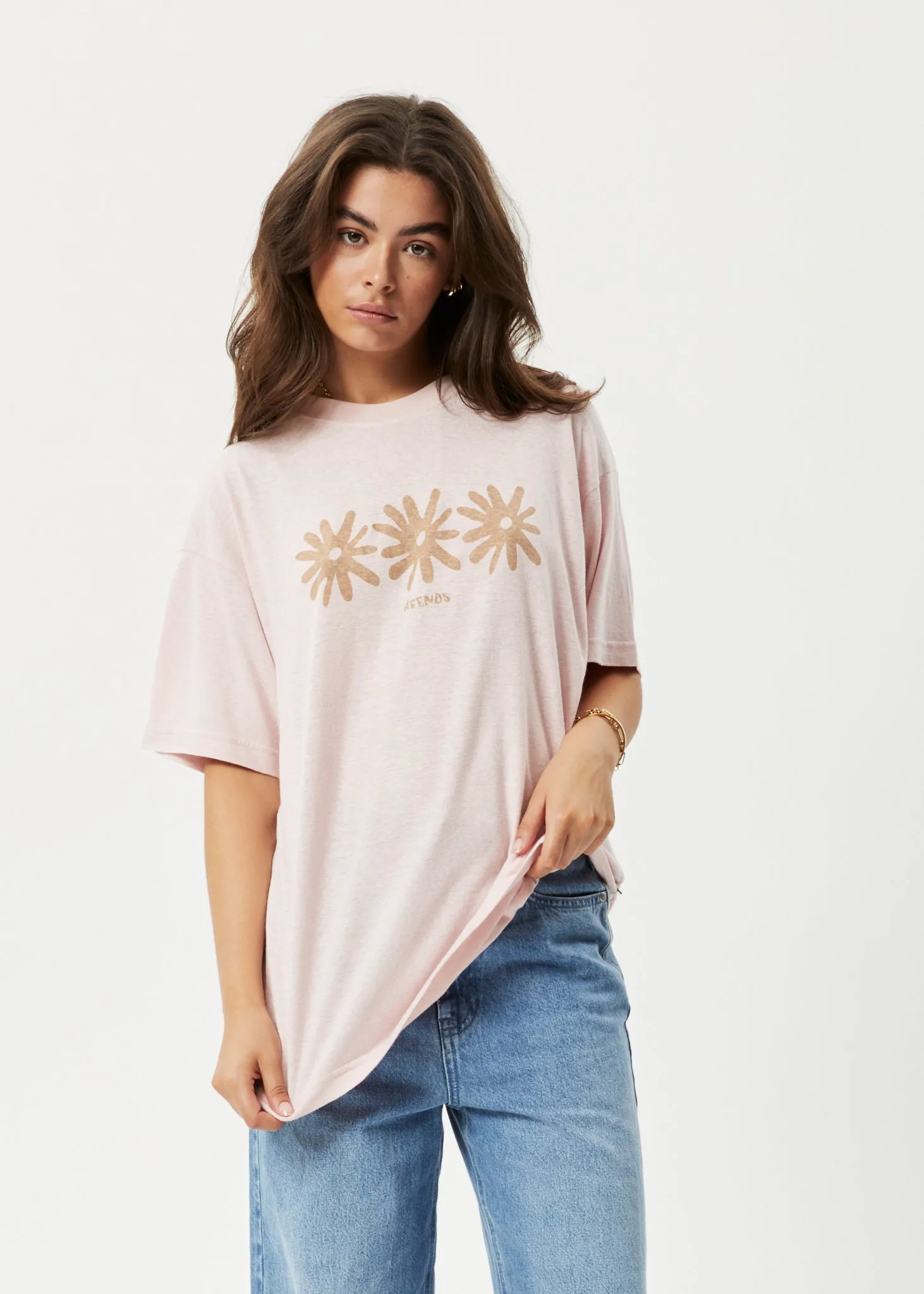 AFENDS Womens Adi Slay - Oversized Graphic T-Shirt - Lotus sold by Afends