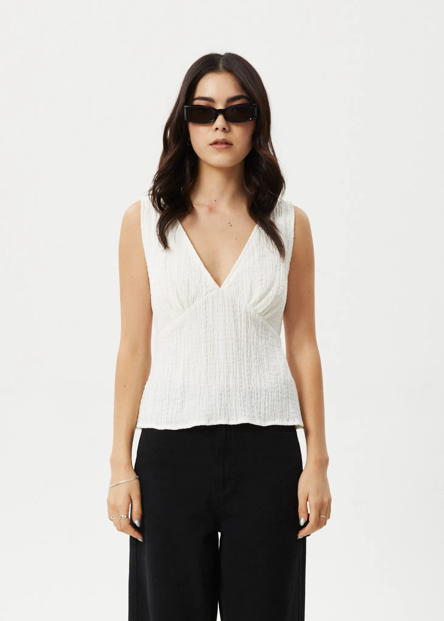 AFENDS Womens Focus - Sleeveless Top - White sold by Afends