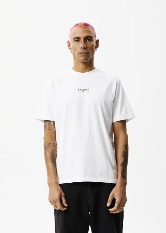 AFENDS Mens Calico - Retro Logo T-Shirt - White sold by Afends