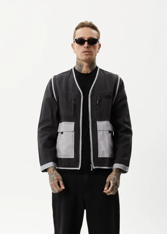 AFENDS Unisex Foreword - Unisex Convertible Jacket - Charcoal sold by Afends