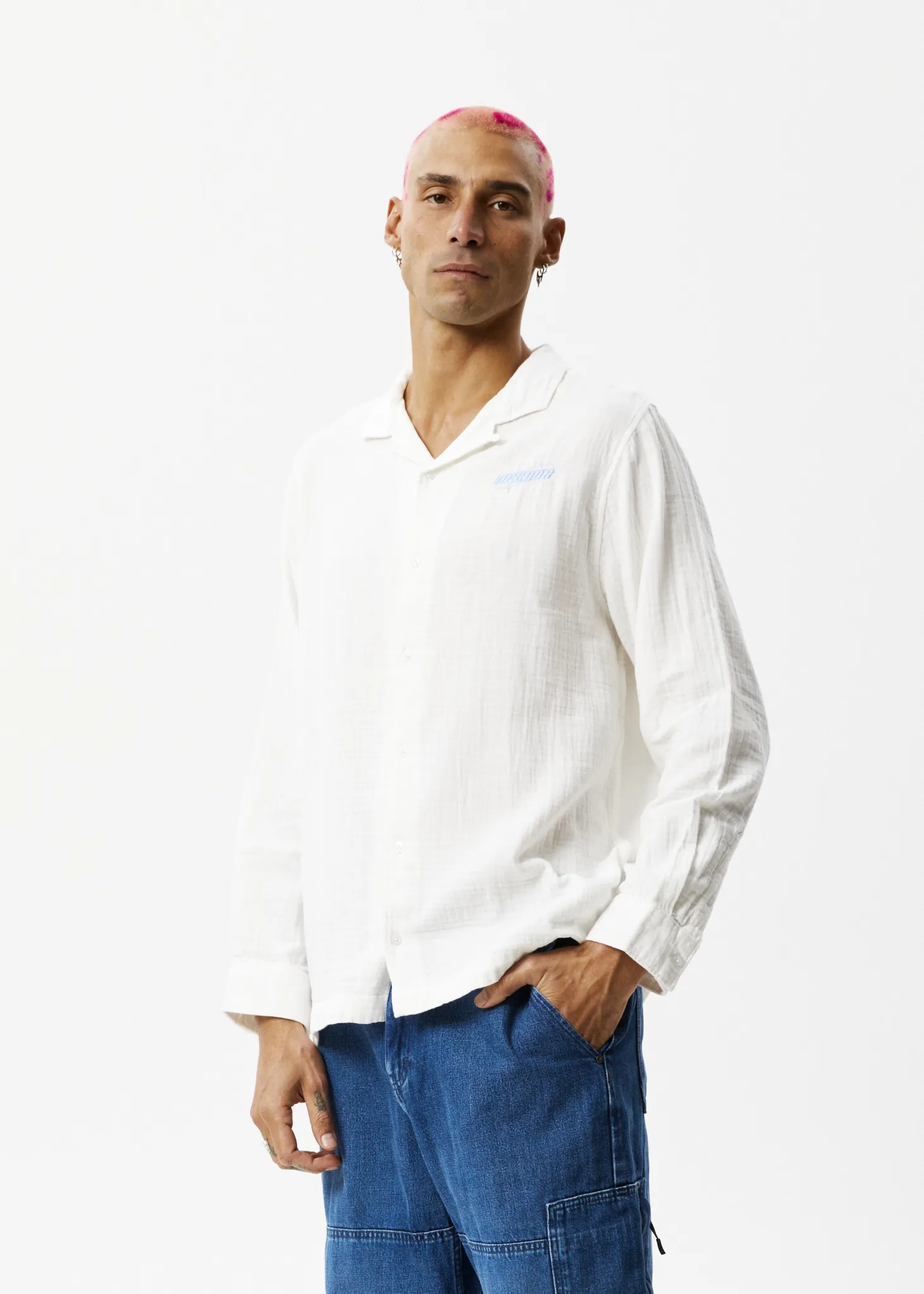 AFENDS Mens Stratosphere - Long Sleeve Shirt - Off White sold by Afends product image thumbnail 4