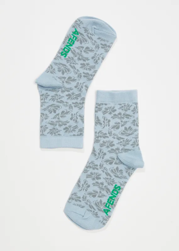 AFENDS Unisex Rhye - Crew Socks - Powder Blue sold by Afends