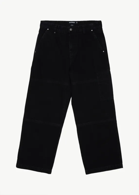 AFENDS Mens Richmond - Carpenter Pant - Black sold by Afends
