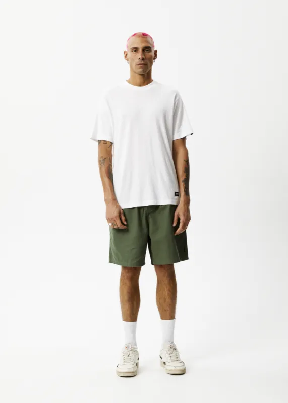 AFENDS Mens Ninety Eights - Baggy Elastic Waist Shorts - Cypress sold by Afends