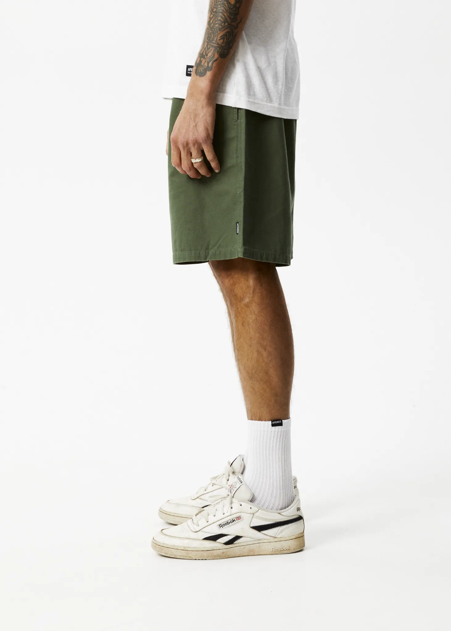 AFENDS Mens Ninety Eights - Baggy Elastic Waist Shorts - Cypress sold by Afends product image thumbnail 3