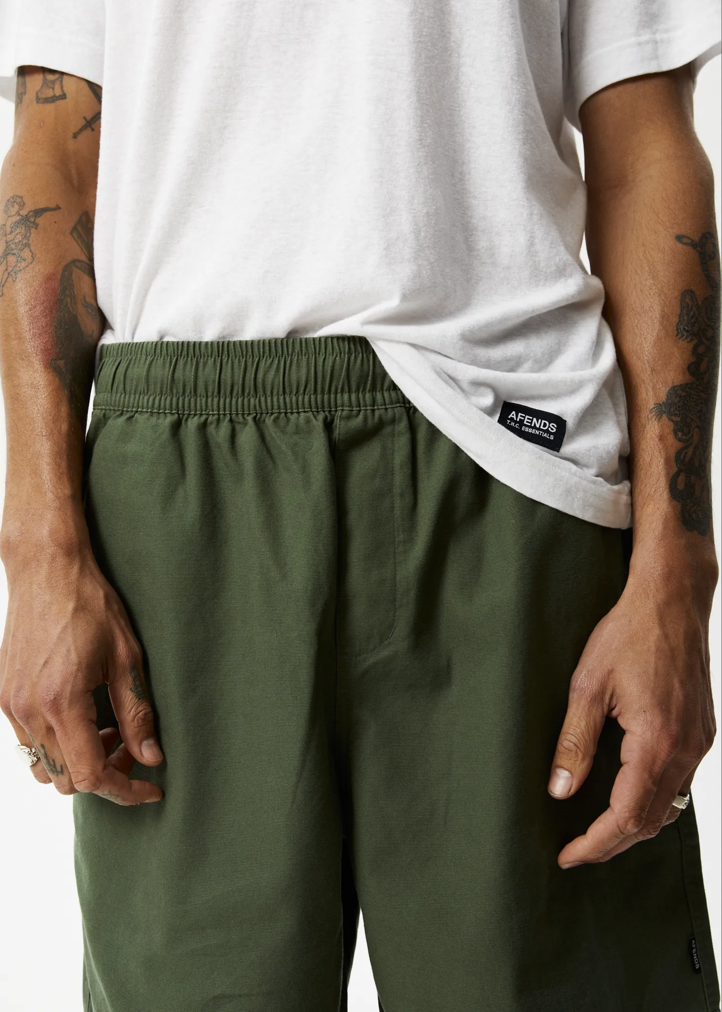 AFENDS Mens Ninety Eights - Baggy Elastic Waist Shorts - Cypress sold by Afends product image thumbnail 4