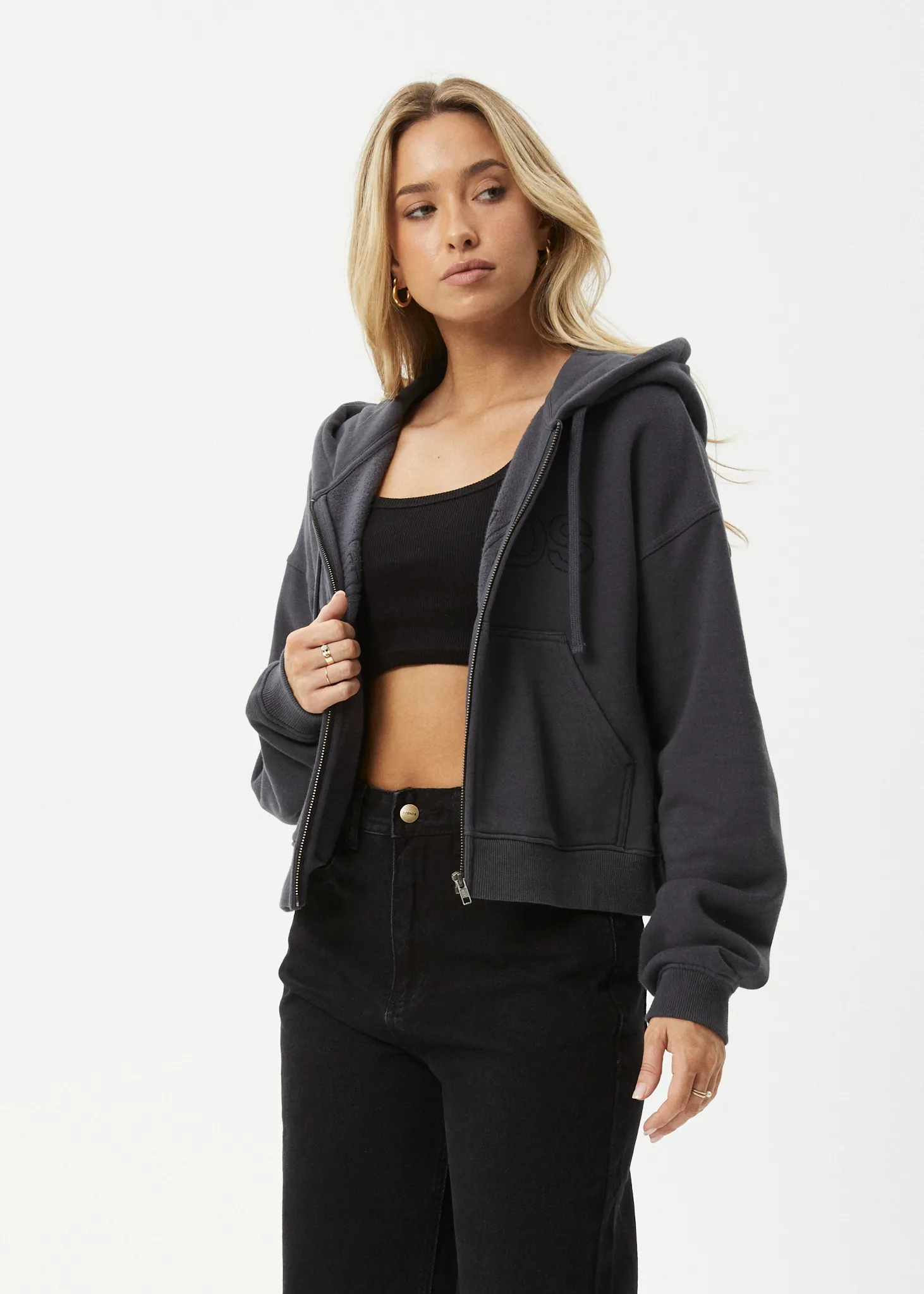 AFENDS Womens Portland - Zip - Stone Black sold by Afends product image thumbnail 3