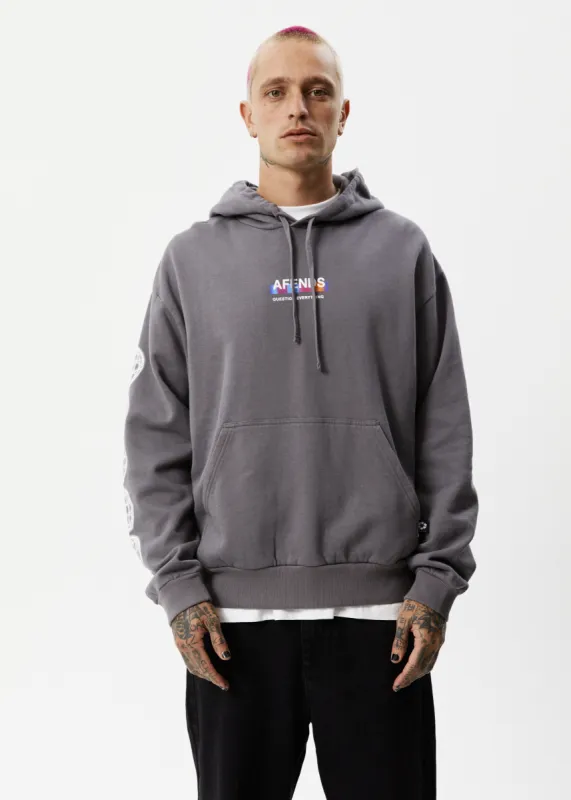 AFENDS Mens Question Everything - Hoodie - Gunmetal sold by Afends