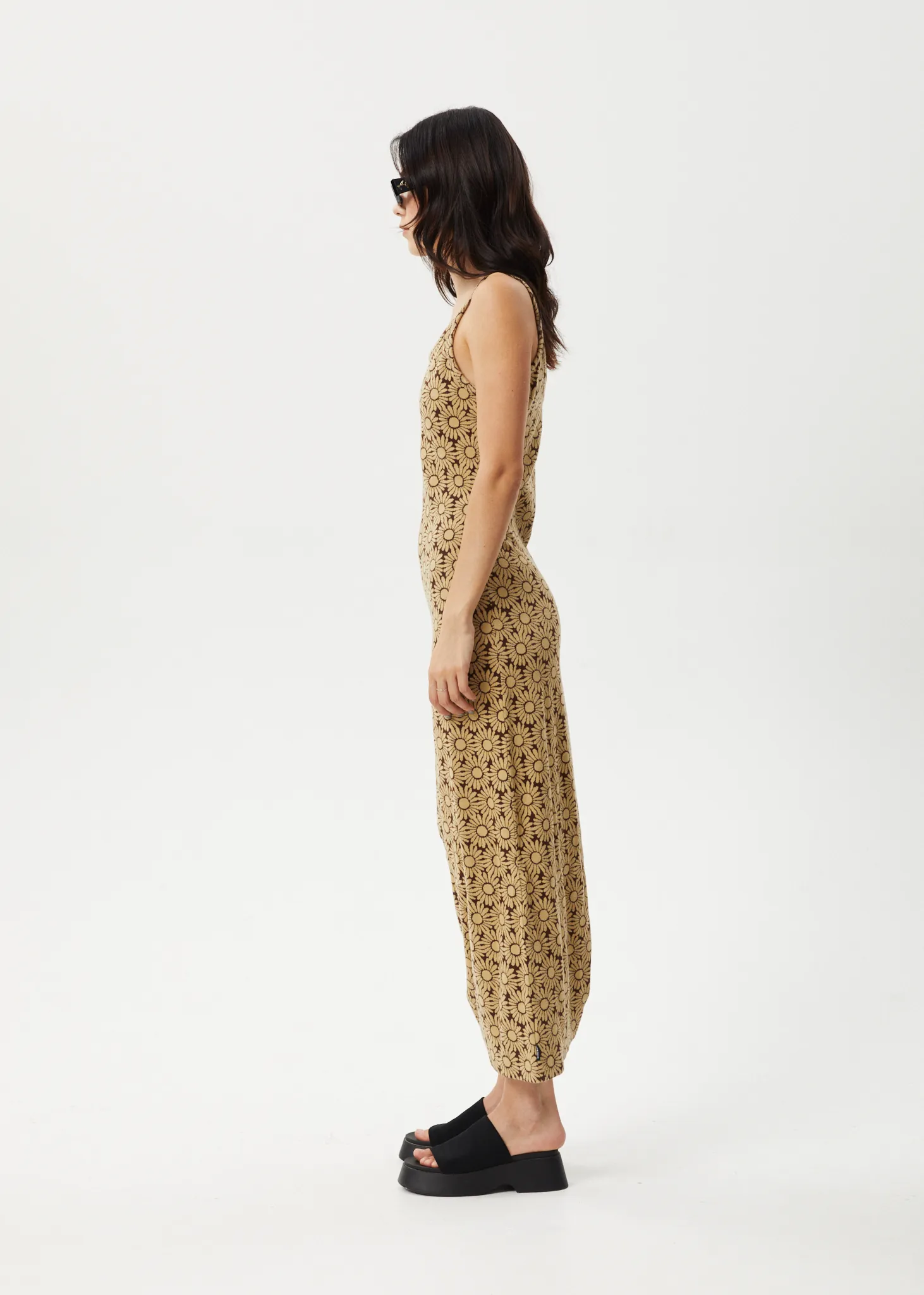 AFENDS Womens Daisy - Gathered Floral Maxi Dress - Toffee sold by Afends product image thumbnail 3