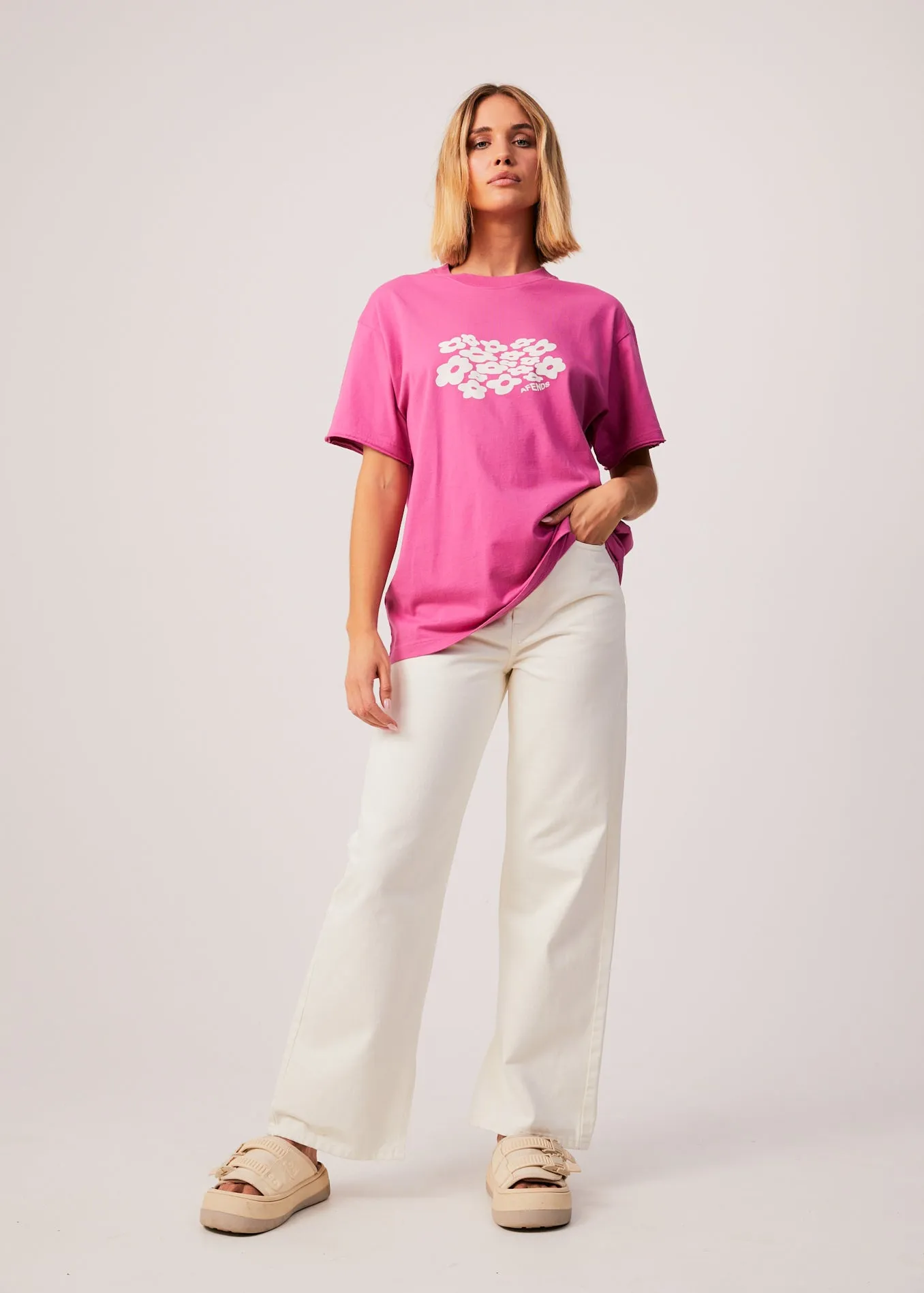 AFENDS Womens Digital Holiday - Oversized Floral T-Shirt - Bubblegum sold by Afends product image thumbnail 3