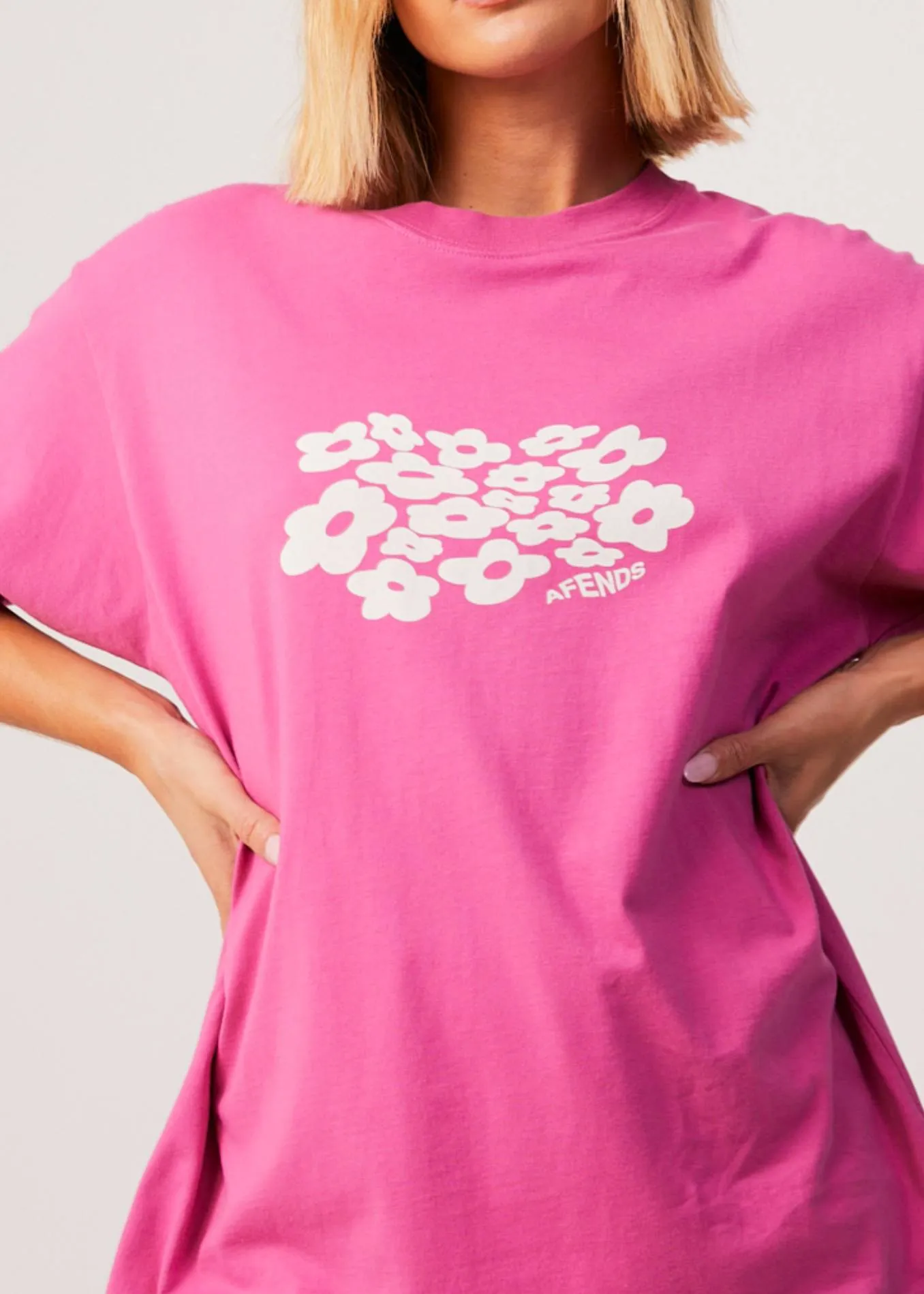 AFENDS Womens Digital Holiday - Oversized Floral T-Shirt - Bubblegum sold by Afends product image thumbnail 2