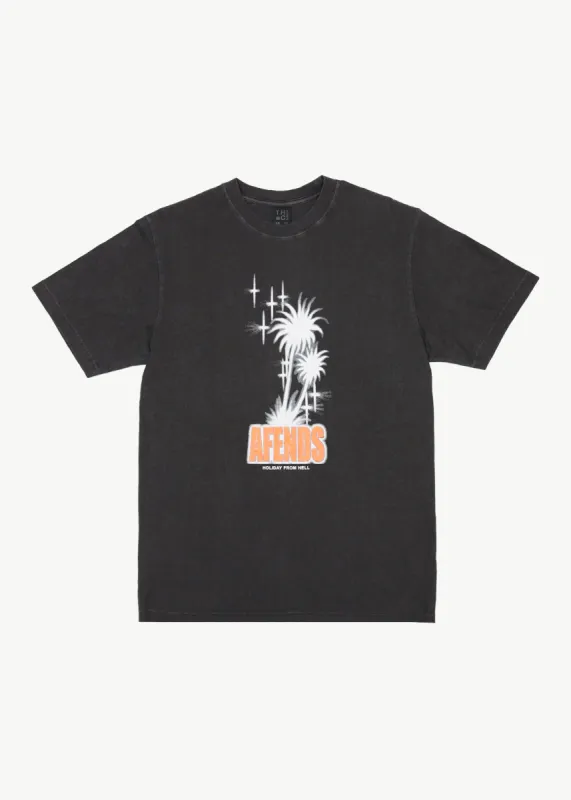 AFENDS Mens Tropics - Graphic Retro T-Shirt - Stone Black sold by Afends