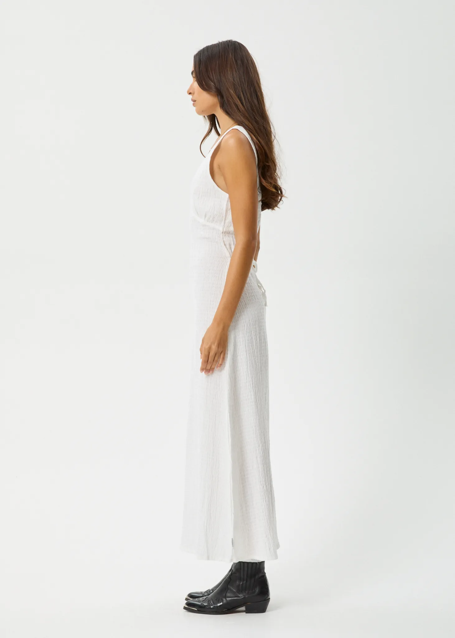 AFENDS Womens Focus - Seersucker Maxi Dress - White sold by Afends product image thumbnail 4