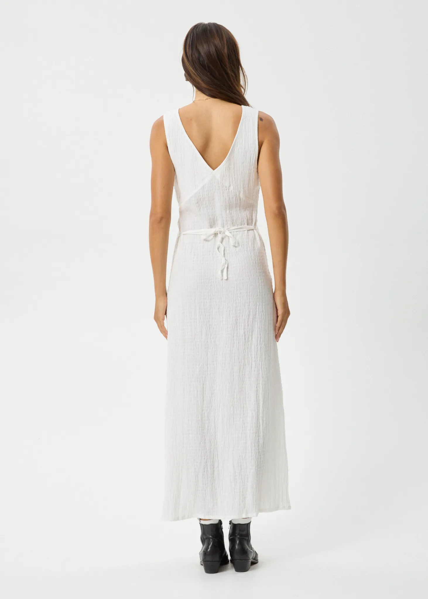 AFENDS Womens Focus - Seersucker Maxi Dress - White sold by Afends product image thumbnail 5