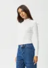 AFENDS Womens Iconic - Long Sleeve Rib Top - White sold by Afends