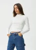 AFENDS Womens Iconic - Long Sleeve Rib Top - White sold by Afends