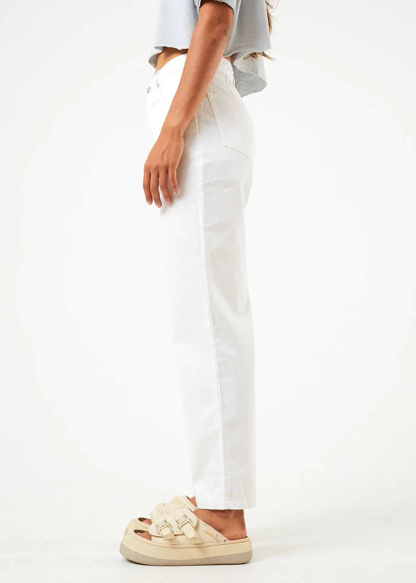 AFENDS Womens Shelby - Wide Leg Pant - White sold by Afends product image thumbnail 3