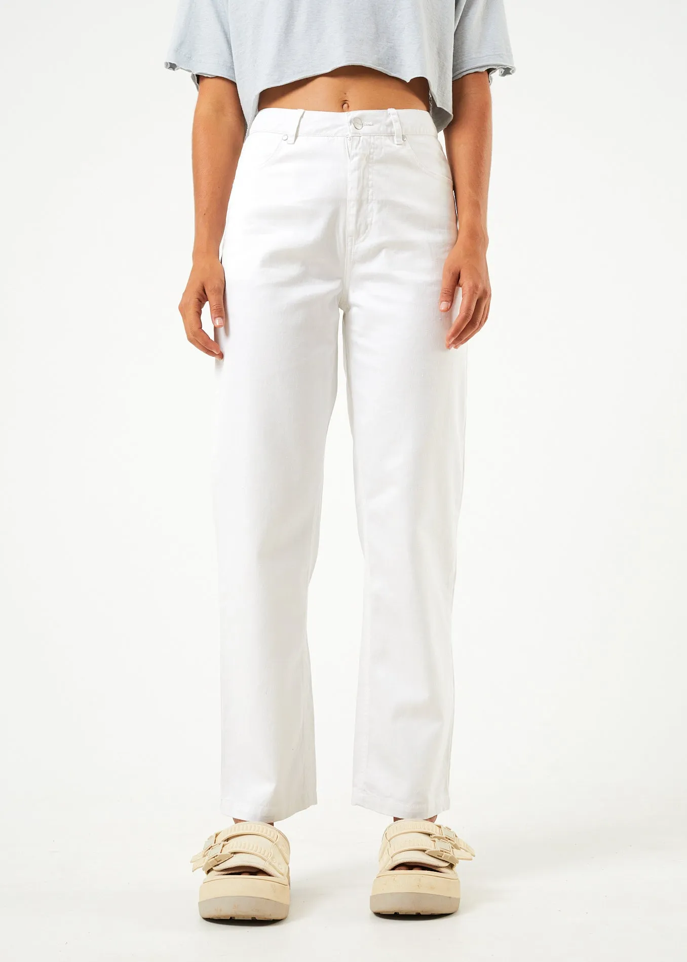 AFENDS Womens Shelby - Wide Leg Pant - White sold by Afends product image thumbnail 2