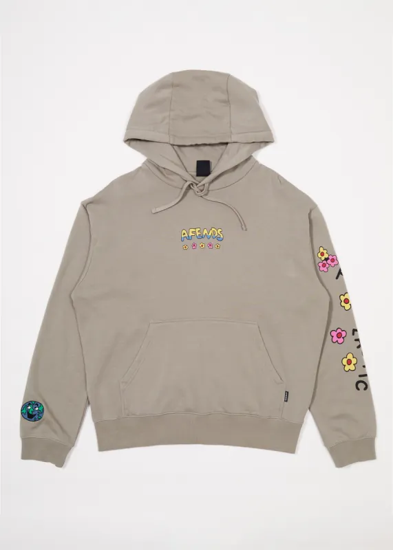 AFENDS Mens F Plastic - Graphic Hoodie - Olive sold by Afends