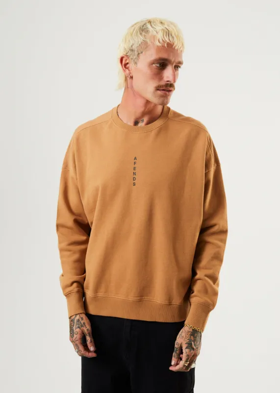 AFENDS Mens Machine - Crew Neck Jumper - Chestnut sold by Afends