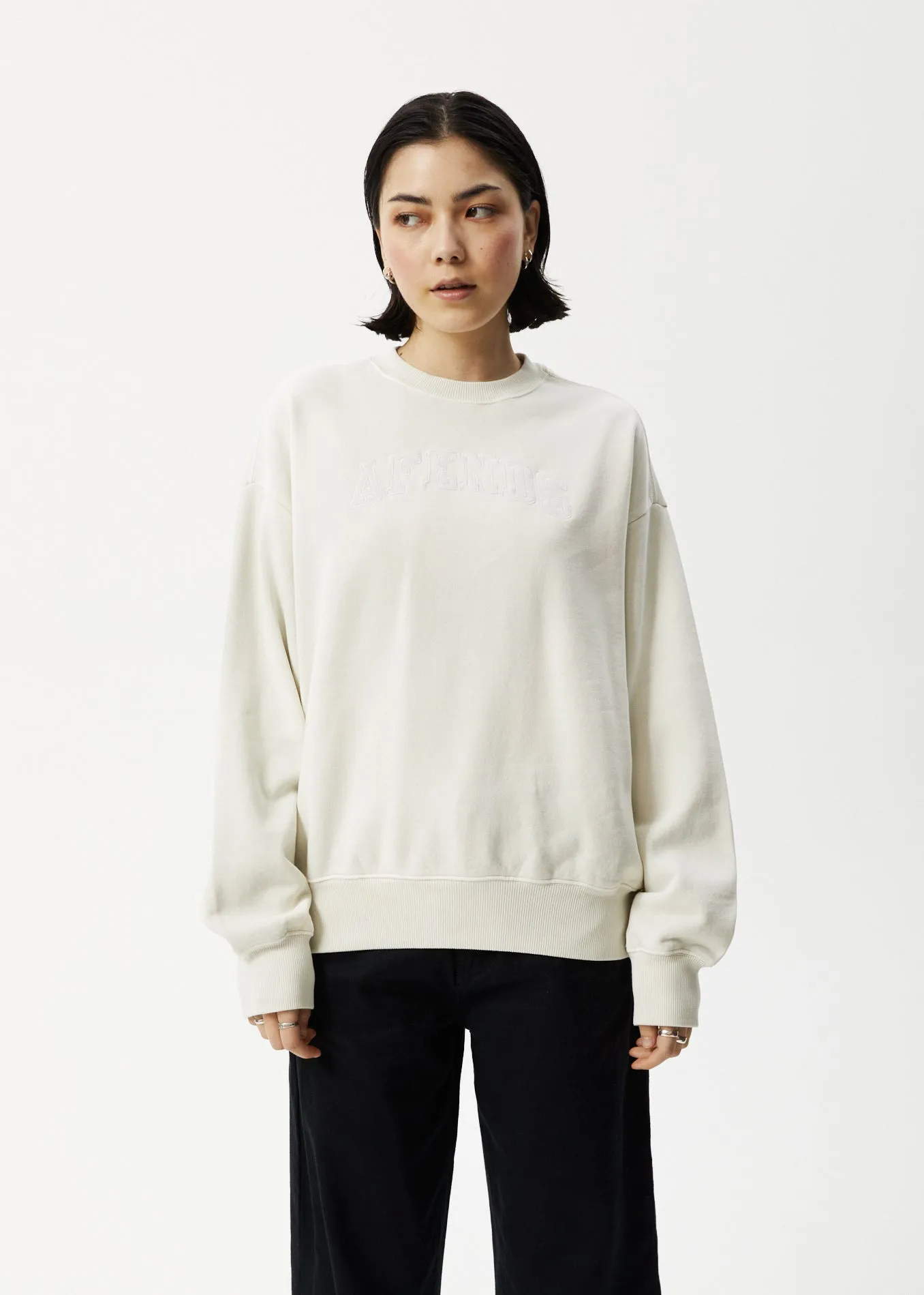 AFENDS Unlimited - Crew Neck Jumper - Worn White sold by Afends product image thumbnail 2