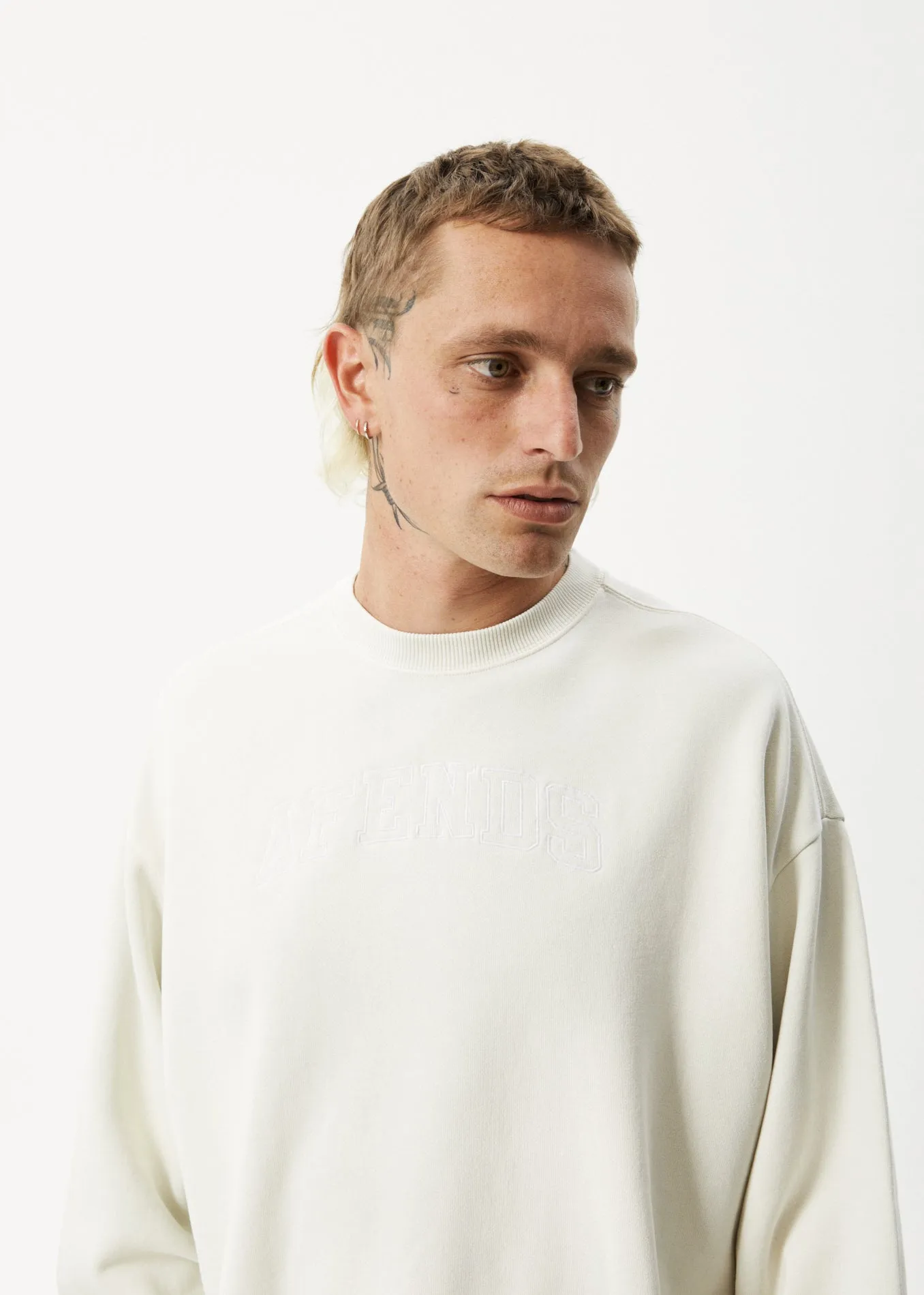 AFENDS Unlimited - Crew Neck Jumper - Worn White sold by Afends product image thumbnail 3