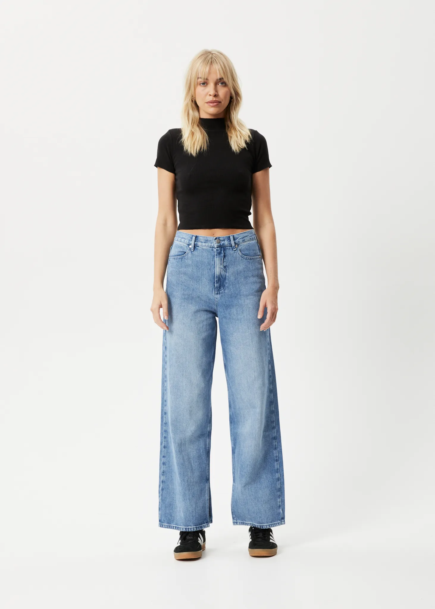 AFENDS Womens Iconic - Hemp Ribbed High Neck T-Shirt - Black sold by Afends product image thumbnail 3