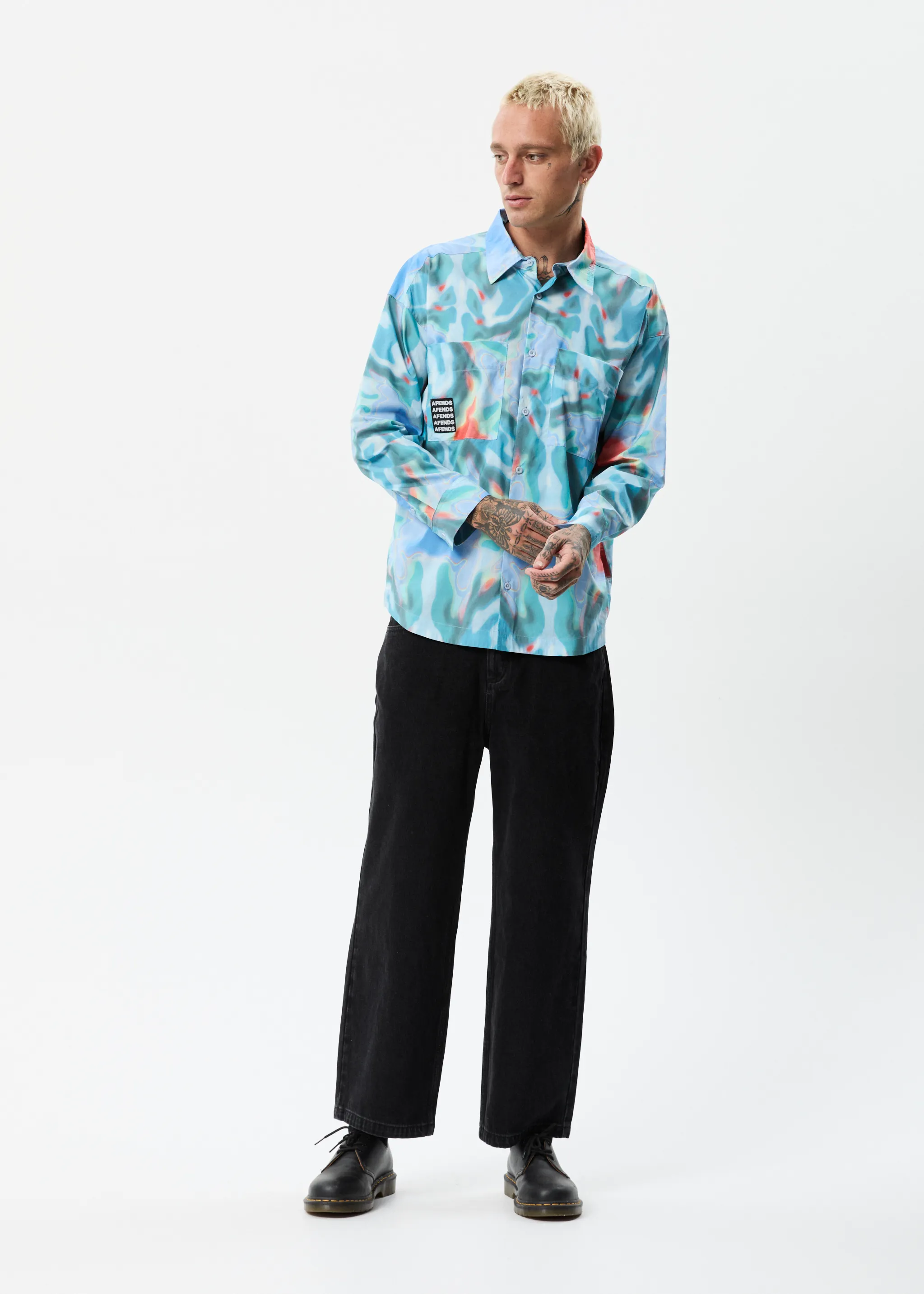 AFENDS Mens Thermal - Oversized Long Sleeve Shirt - Multi sold by Afends product image thumbnail 3