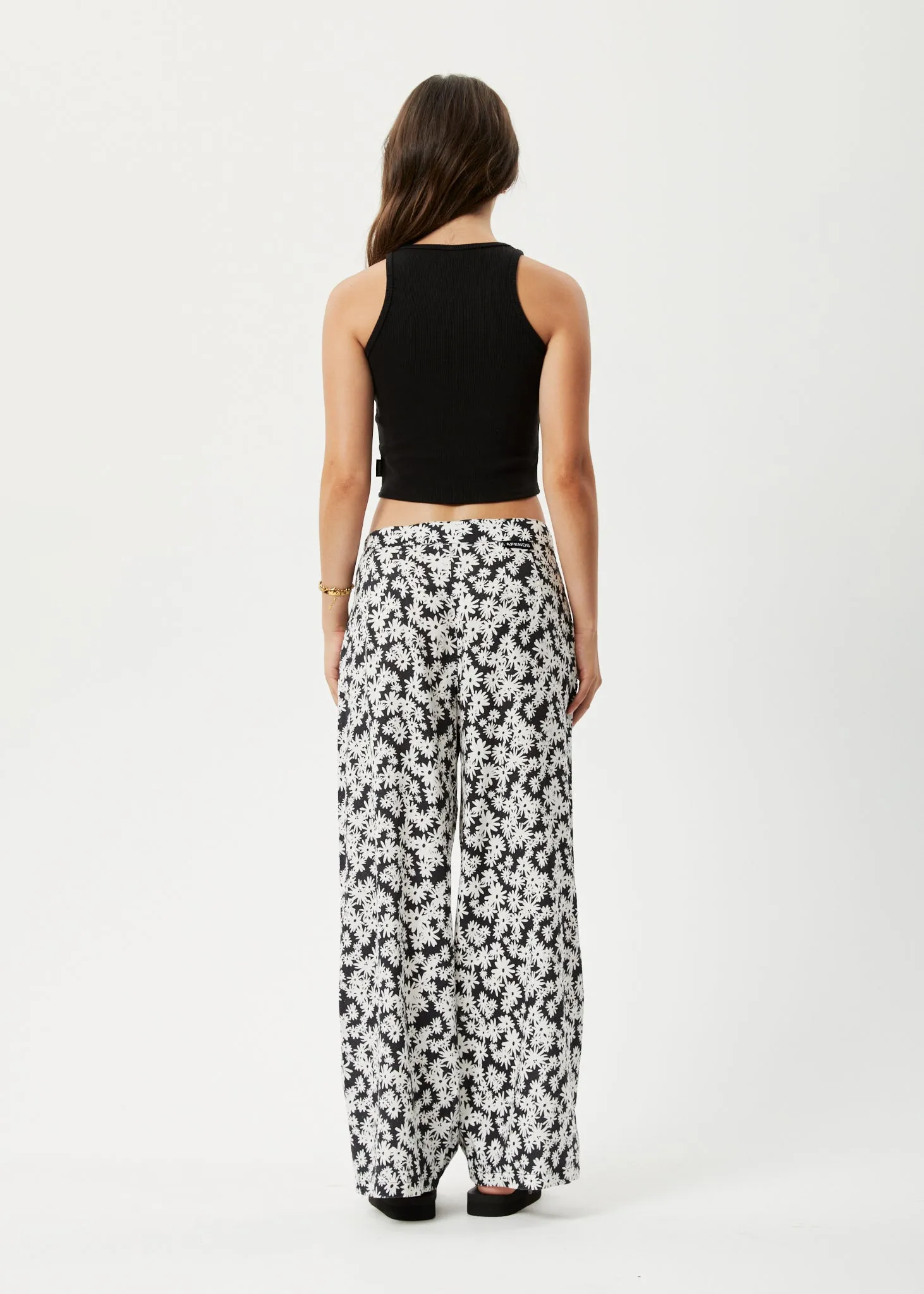 AFENDS Womens Benny Sienna - Wide Leg Pant - Black Daisy sold by Afends product image thumbnail 4