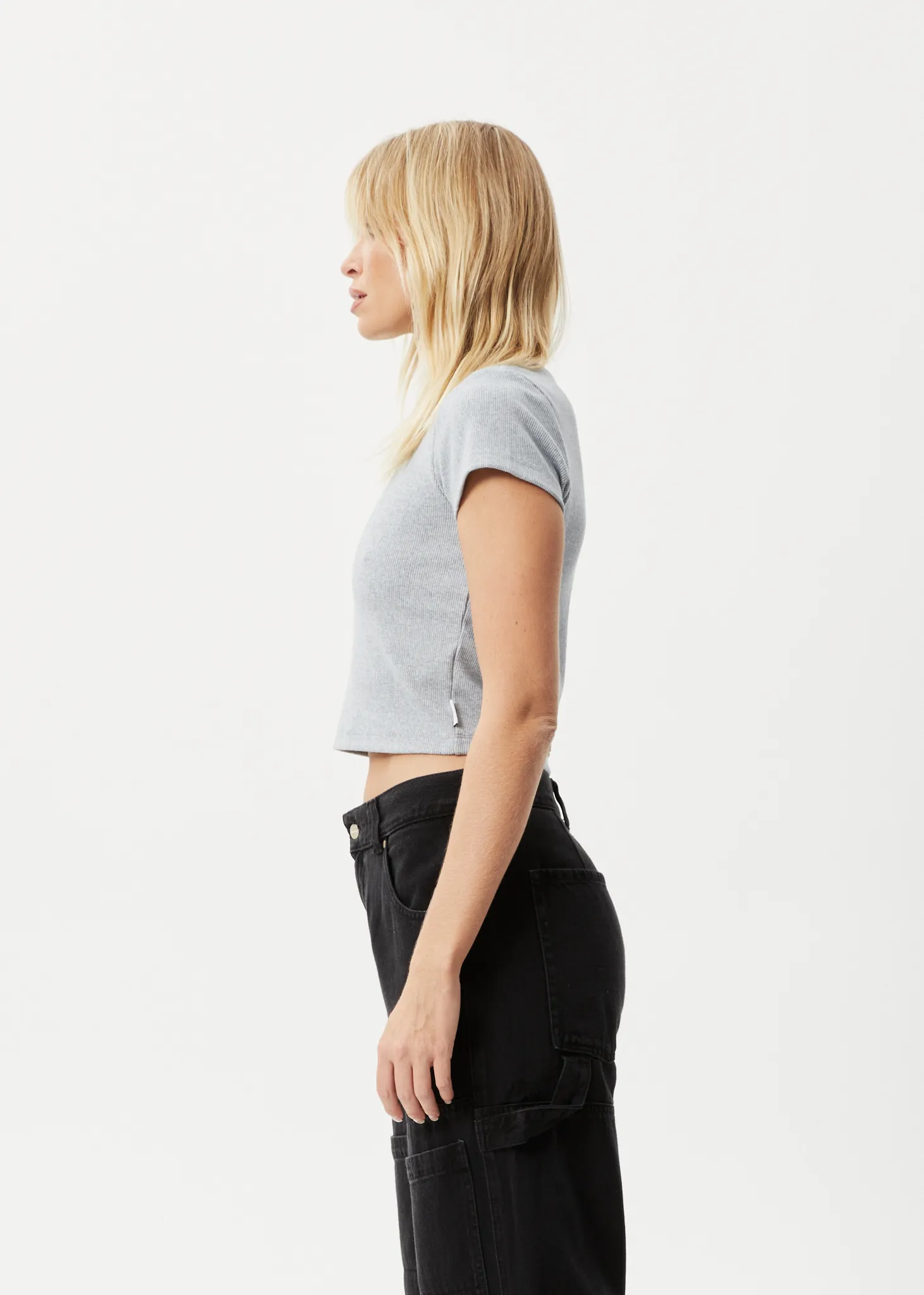 AFENDS Womens Faith - Ribbed Tee - Shadow Grey Marle sold by Afends product image thumbnail 4