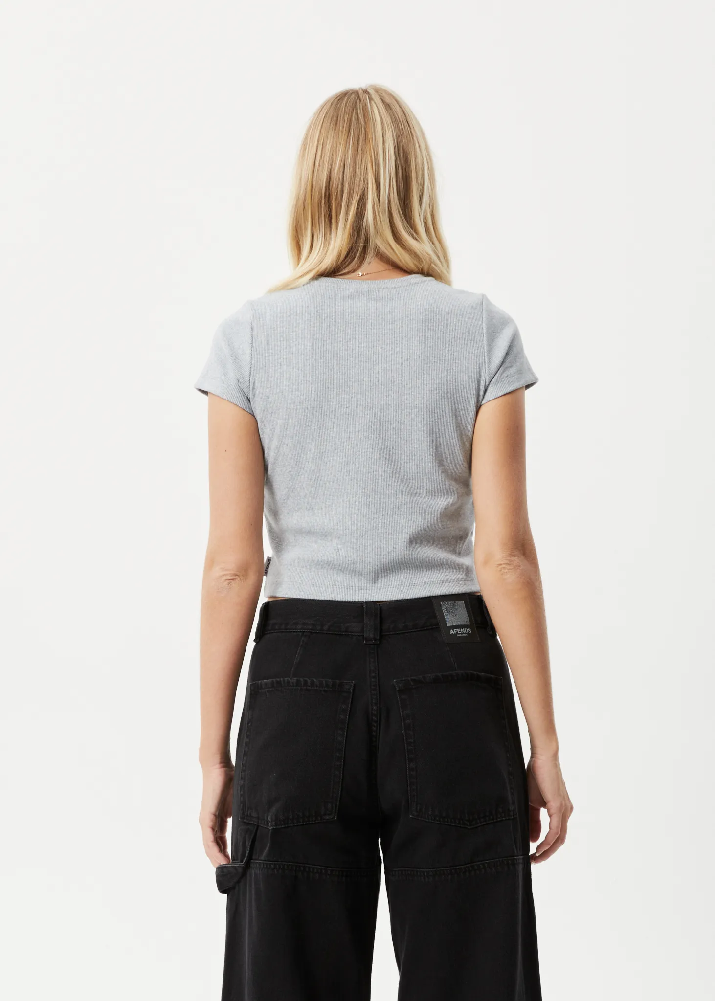 AFENDS Womens Faith - Ribbed Tee - Shadow Grey Marle sold by Afends product image thumbnail 2