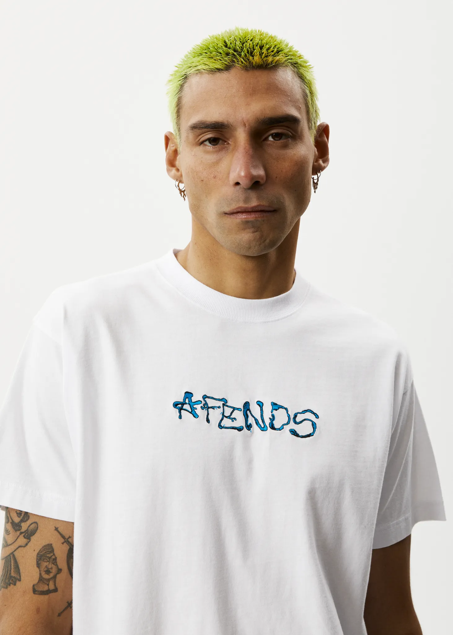 AFENDS Mens Melted - Boxy Logo T-Shirt - White sold by Afends product image thumbnail 2