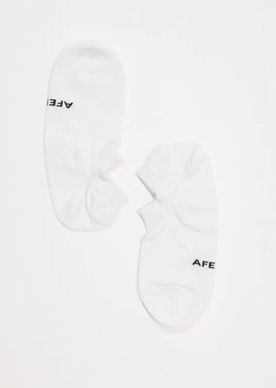 AFENDS Unisex Revolve - No Show Socks - White sold by Afends