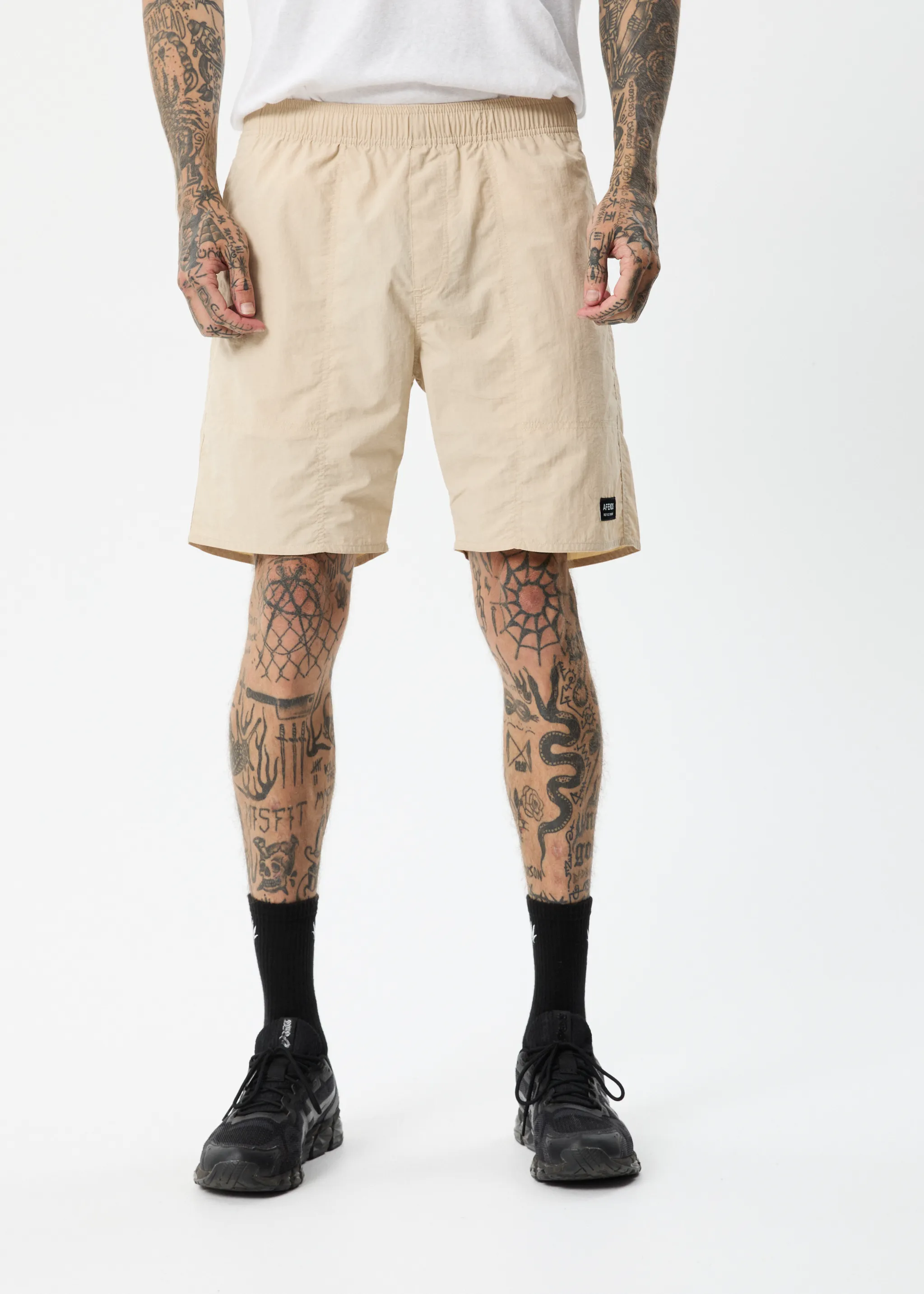 AFENDS Mens Baywatch Misprint - Elastic Waist Shorts - Bone sold by Afends product image thumbnail 3