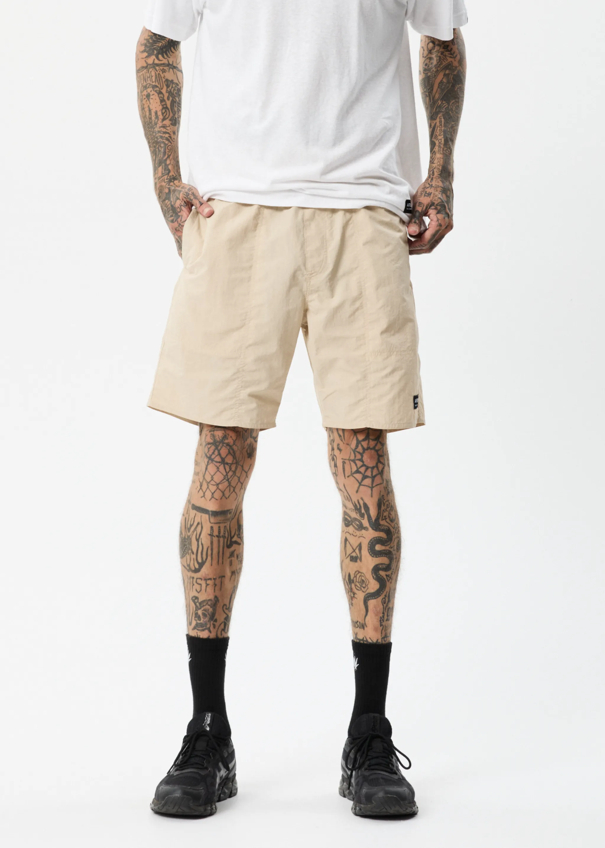 AFENDS Mens Baywatch Misprint - Elastic Waist Shorts - Bone sold by Afends product image thumbnail 2