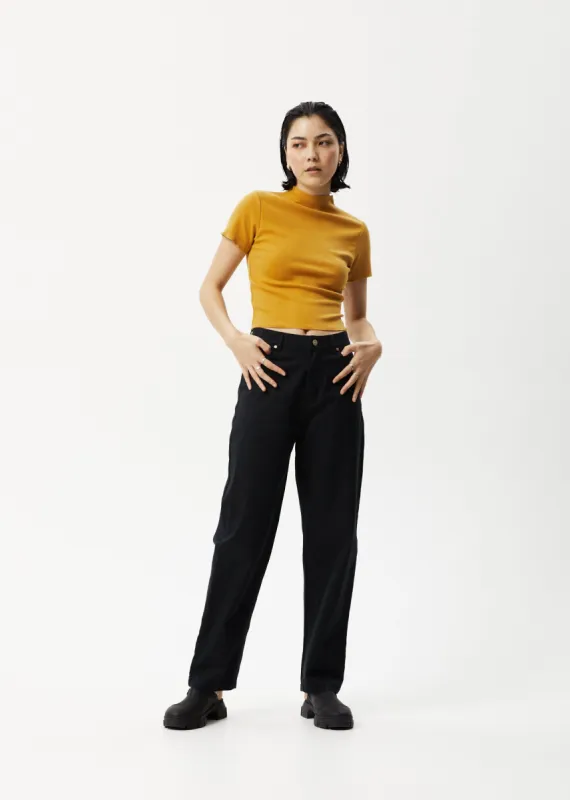 AFENDS Womens Shelby - Wide Leg Pant - Black made by Afends