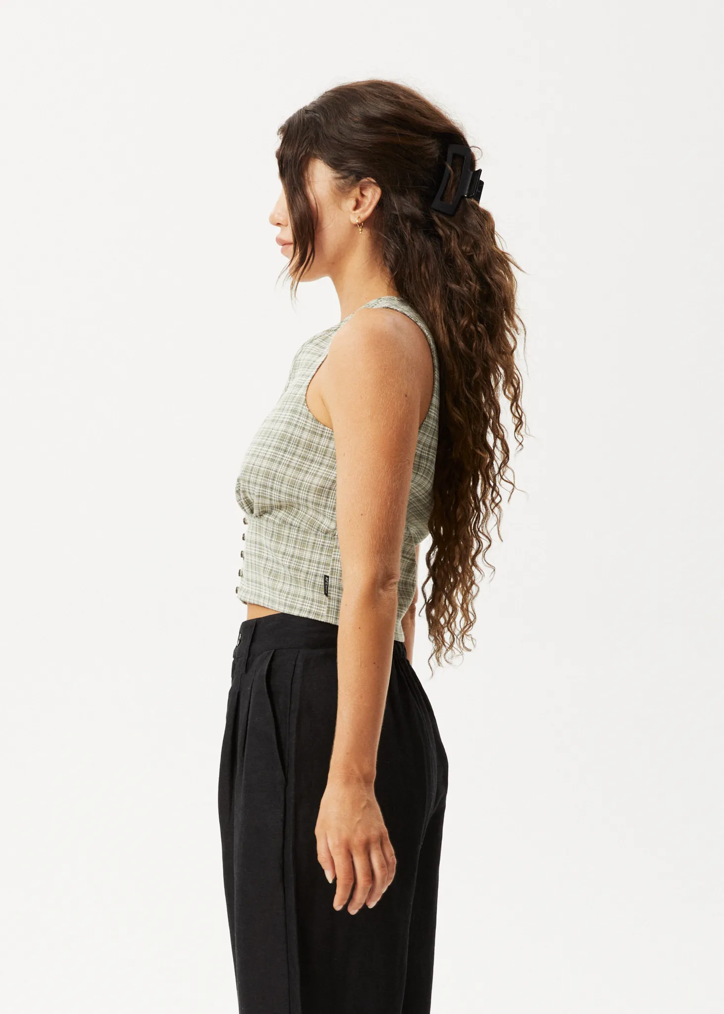 AFENDS Womens Willow Check - Top - Military Check sold by Afends product image thumbnail 5