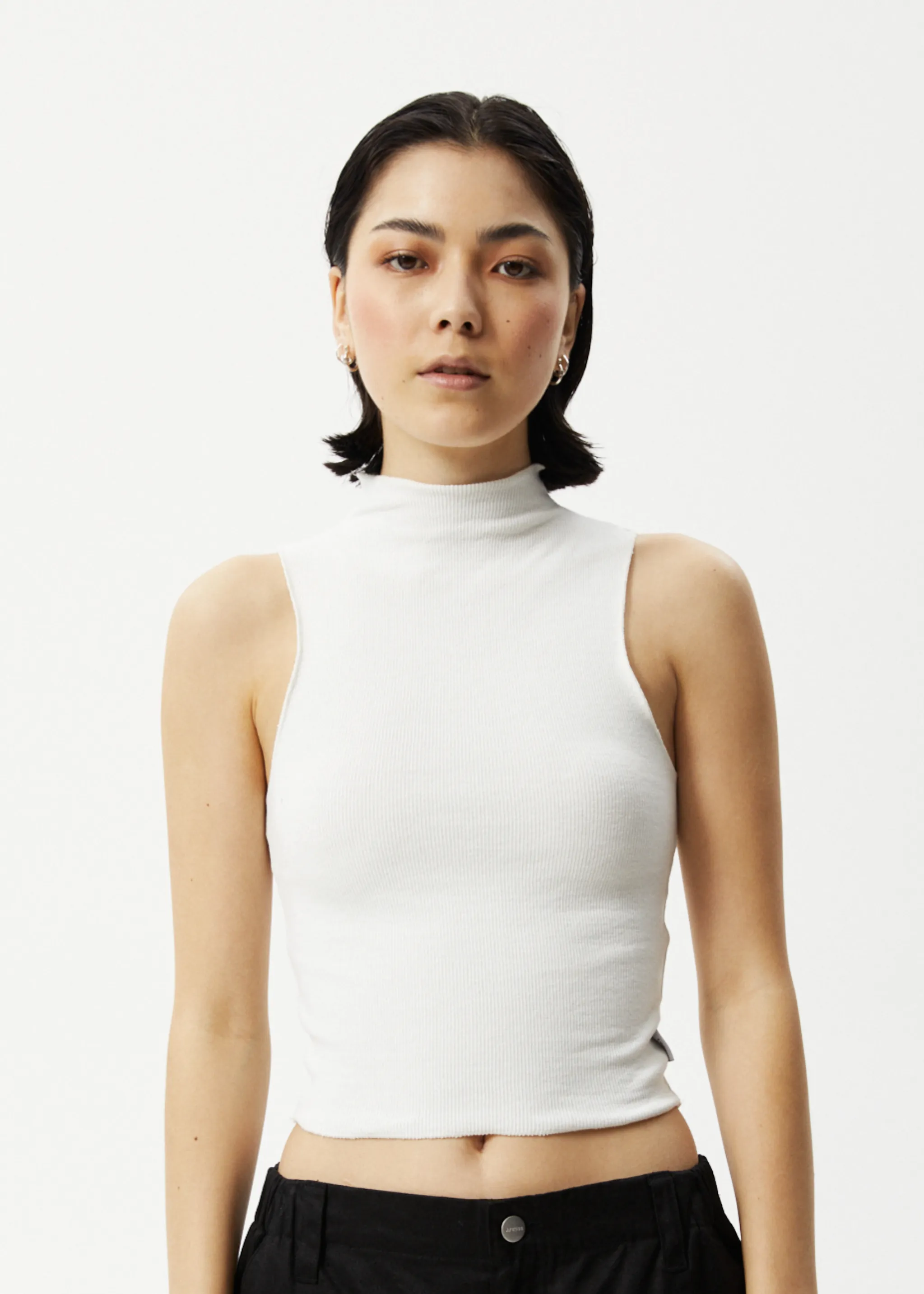 AFENDS Iconic - Rib High Neck Tank - Off White sold by Afends product image thumbnail 2