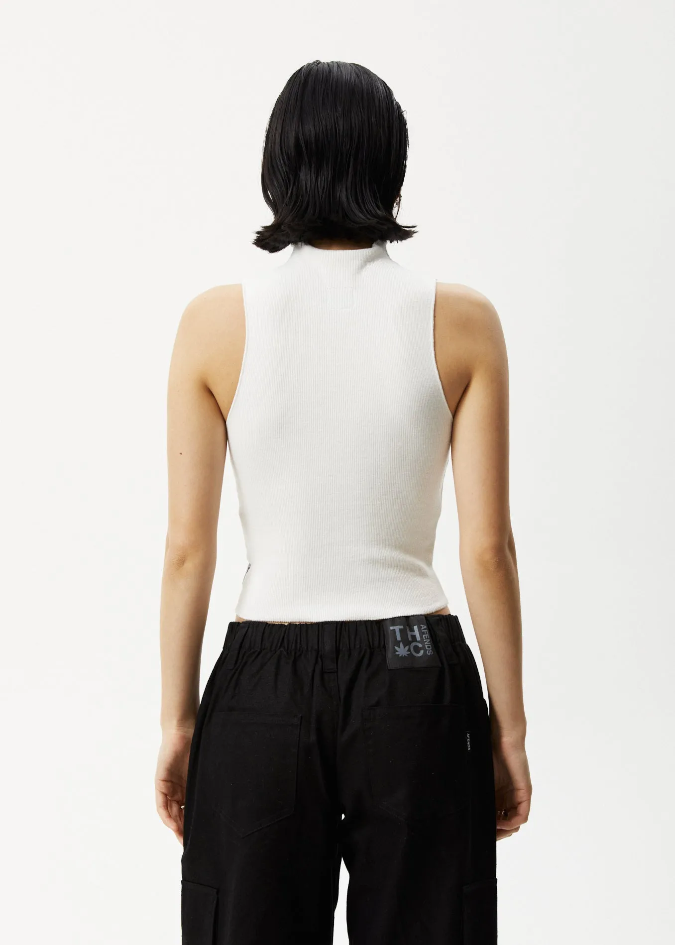 AFENDS Iconic - Rib High Neck Tank - Off White sold by Afends product image thumbnail 5