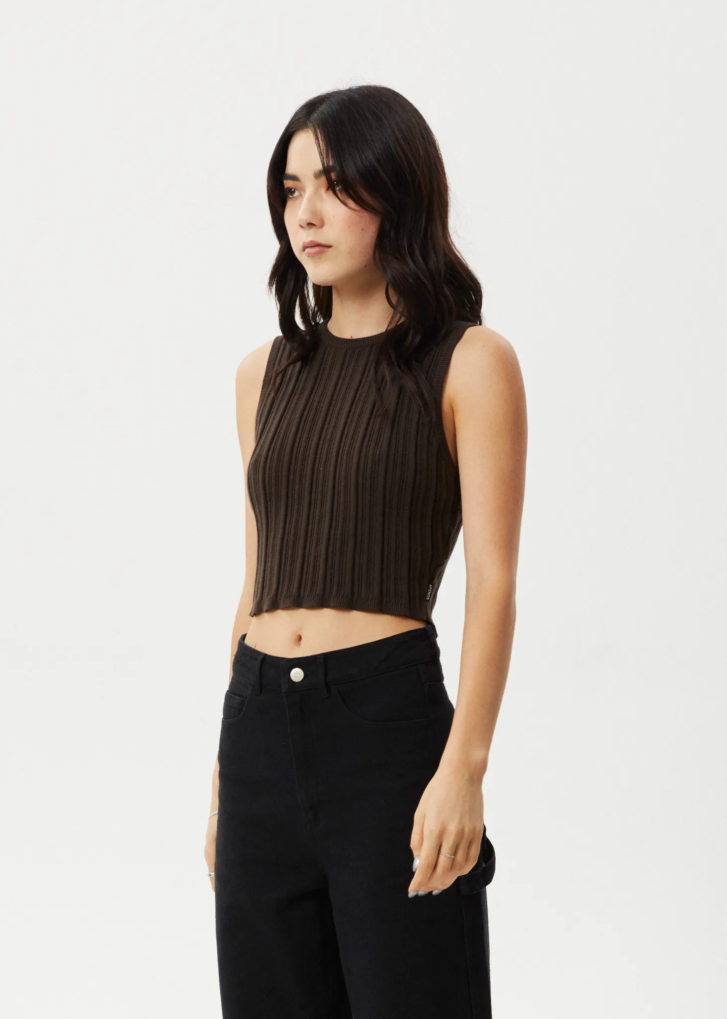 AFENDS Womens Landed - Knit Tank - Coffee sold by Afends product image thumbnail 2