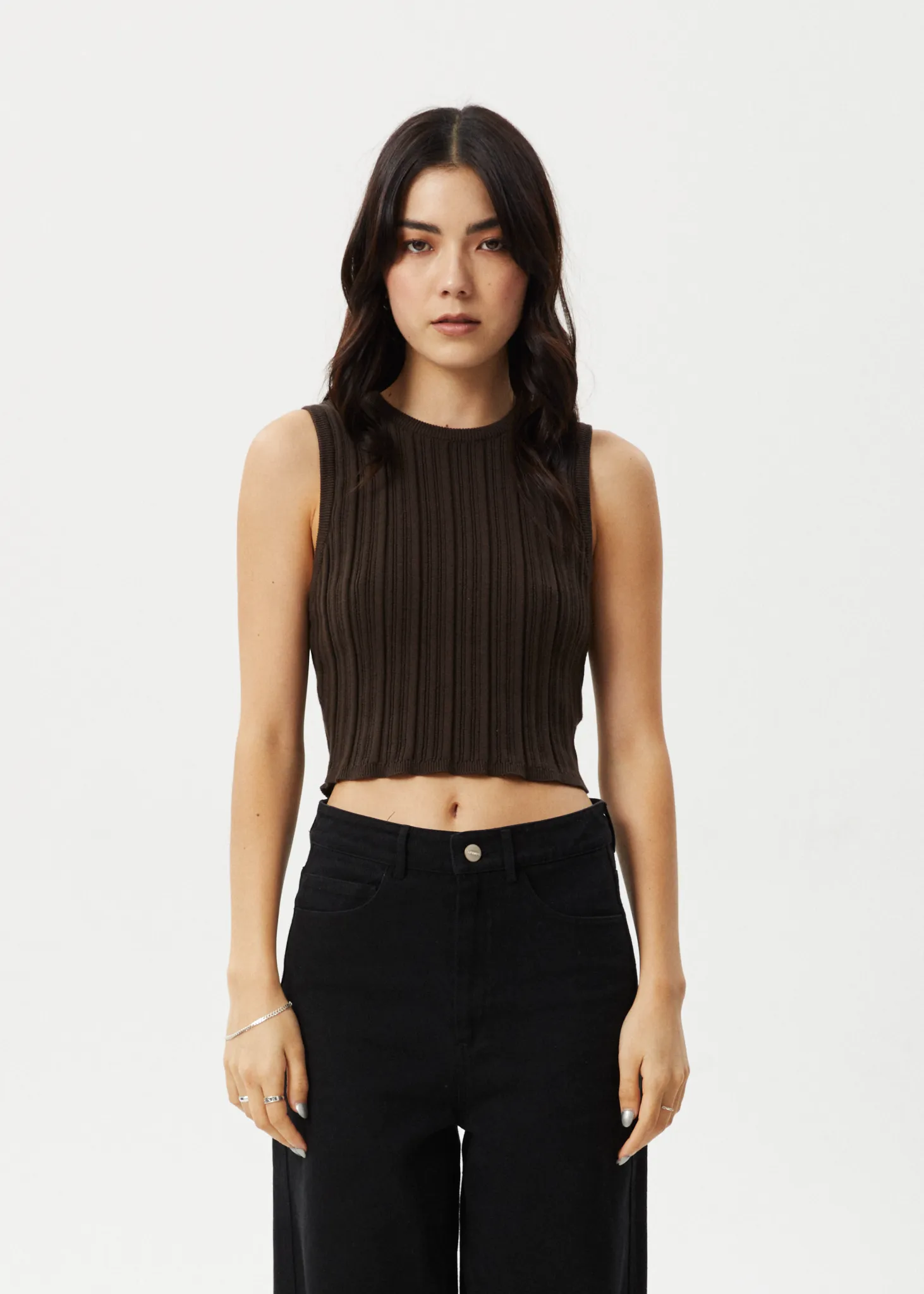 AFENDS Womens Landed - Knit Tank - Coffee sold by Afends