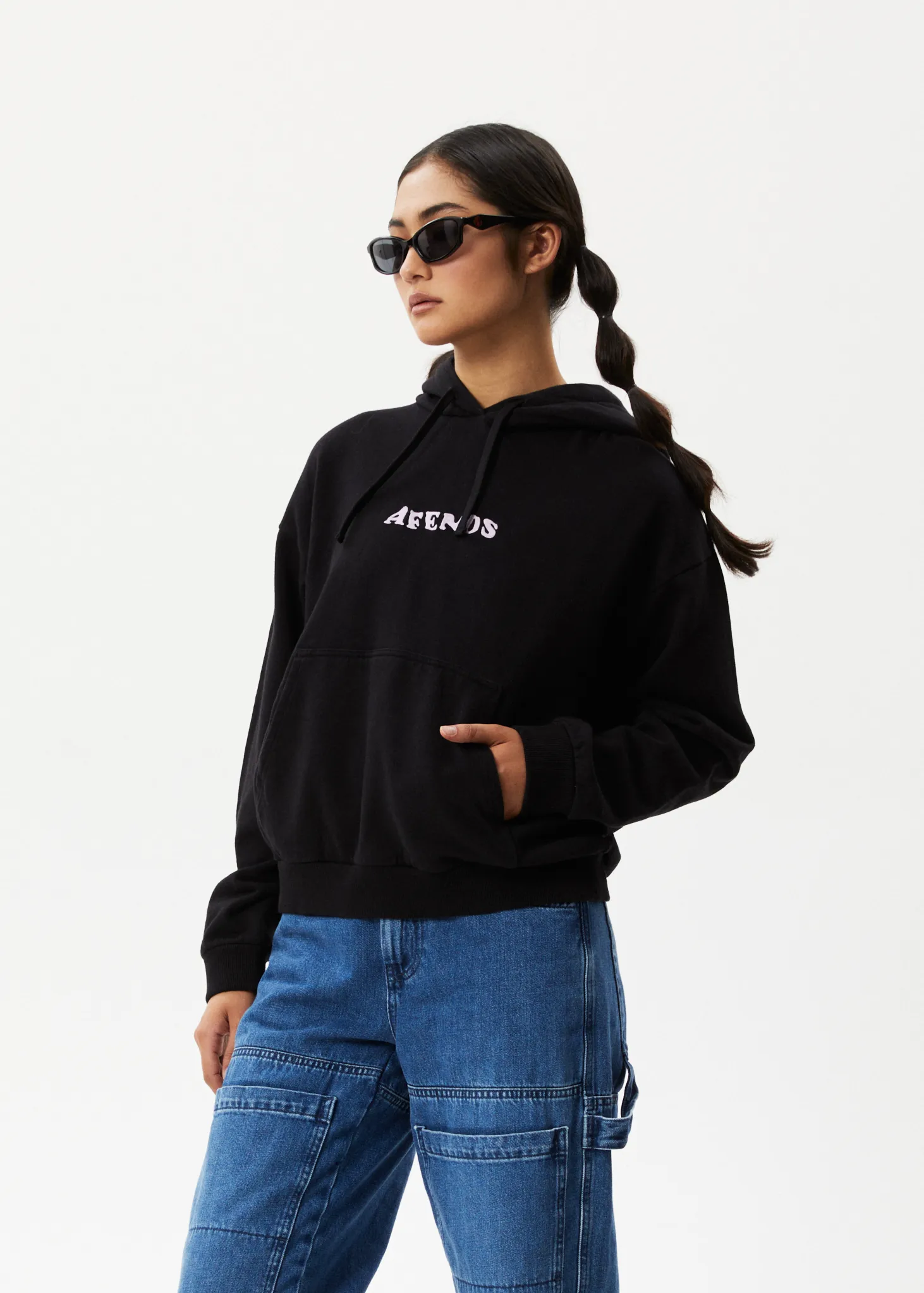 AFENDS Womens Lilah - Logo Hoodie - Black sold by Afends product image thumbnail 4