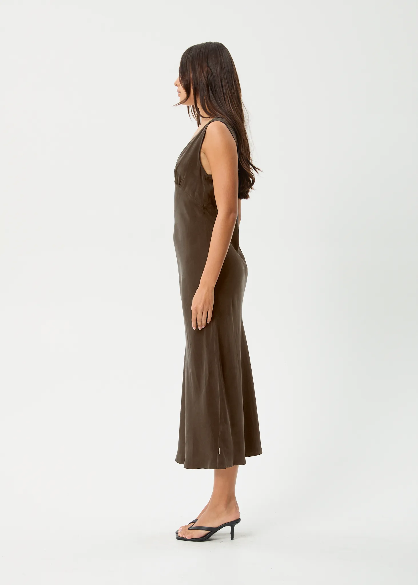 AFENDS Womens Gia - Cupro Maxi Dress - Coffee sold by Afends product image thumbnail 3