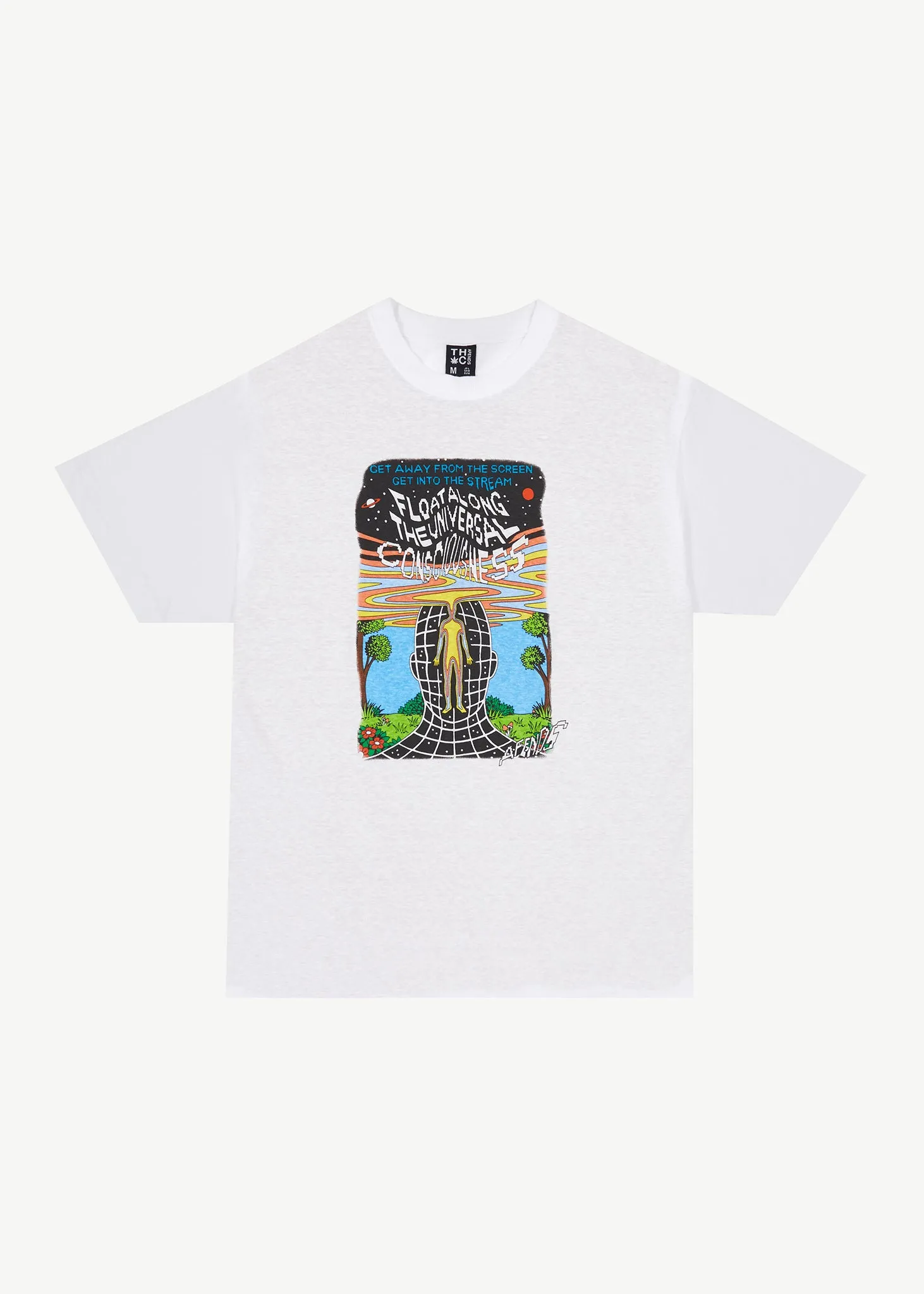 AFENDS Mens Next Level - Boxy Graphic T-Shirt - White sold by Afends