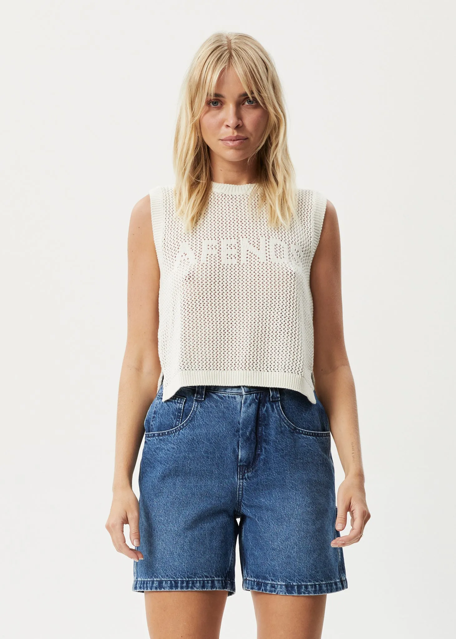 AFENDS Womens Ryder - Knit Tank - White sold by Afends