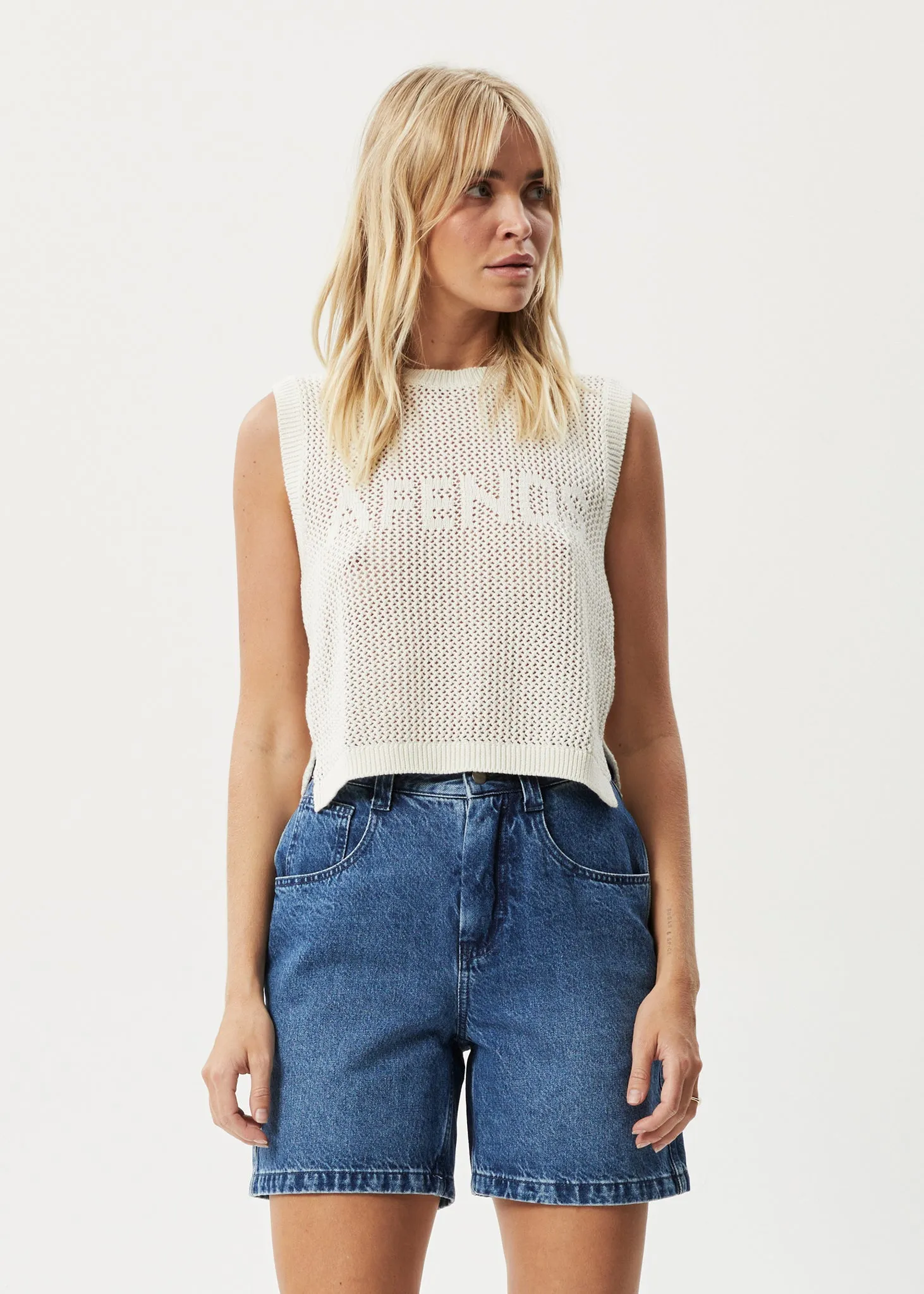AFENDS Womens Ryder - Knit Tank - White sold by Afends product image thumbnail 2