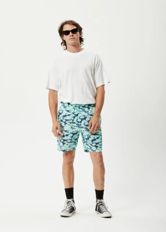 AFENDS Mens Baywatch Liquid - Elastic Waist Short - Jade Floral sold by Afends