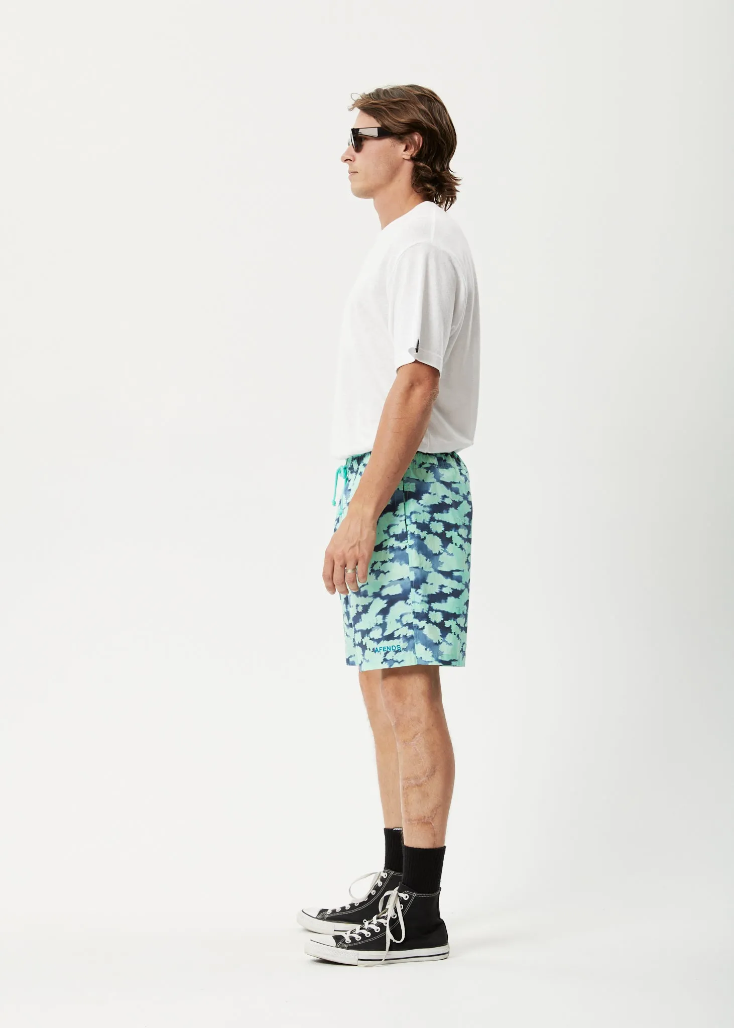 AFENDS Mens Baywatch Liquid - Elastic Waist Short - Jade Floral sold by Afends product image thumbnail 3